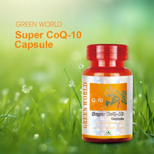 Green World Co - Q10 Capsules 500mg | 60 Capsules | Heart Health, Cardiovascular & Hypertension Support | Energy & Immunity Booster | Worldwide Shipping - Green World Coin