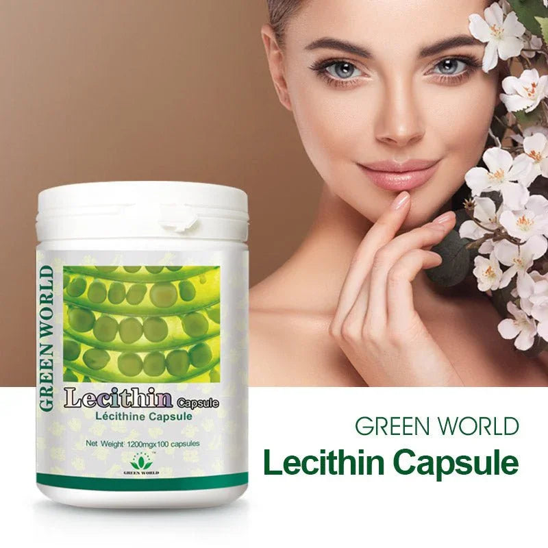 Green World High - Purity Lecithin Capsules – 1200 mg x 100 Capsules | Supports Brain Health, Memory & Skin | USA, Canada, UK, France Worldwide Delivery - Green World Coin