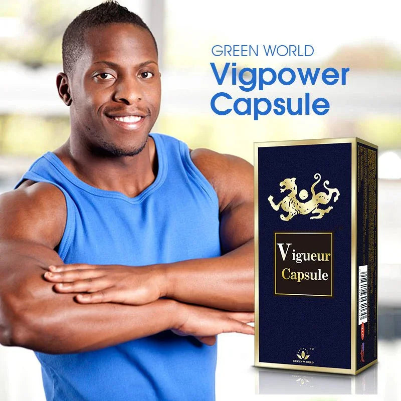 Green World Vigpower Capsules - Natural Herbal Supplement for Male Sexual Health, Sperm Health & Vitality - 300mg x 6 Capsules - Green World Coin