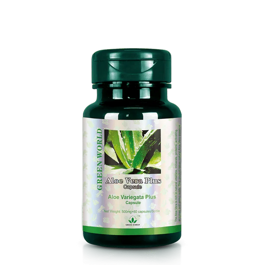 Aloe Vera Plus Capsule | Herbal Detoxifier, Antioxidant & Immunity Support | 500mg x 60 Capsules by Green World - Green World Coin