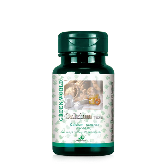 Green World Calcium Tablets for Adults – 1000mg x 100 Tablets | Bone Strength & Osteoporosis Prevention | Nano Milk Calcium for High Absorption | Worldwide Shipping to USA, Canada, UK, France & More - Green World Coin