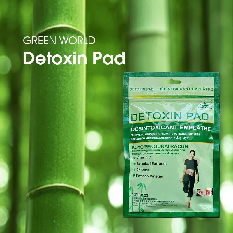 Green World Detoxin Pad | Natural Herbal Detox Foot Pads (10 Pads/Bag) | Worldwide Shipping - Green World Coin