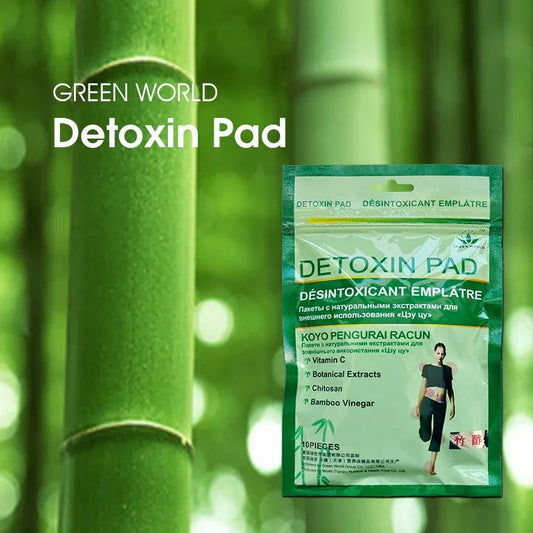 Green World Detoxin Pad | Natural Herbal Detox Foot Pads (10 Pads/Bag) | Worldwide Shipping - Green World Coin