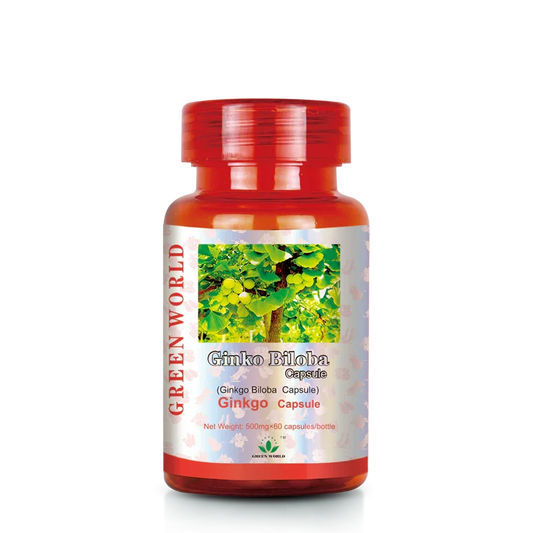 Green World Ginkgo Biloba Capsules – 500mg | 60 Capsules | Brain & Memory Support, Heart Health | Worldwide Delivery - Green World Coin