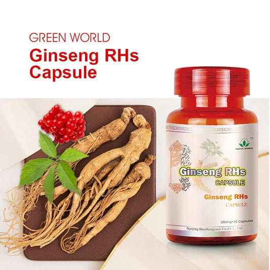 Green World Ginseng RHs Capsules - 350mg | Boost Immunity & Fight Fatigue - Green World Coin
