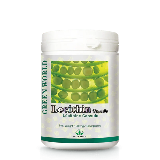 Green World High - Purity Lecithin Capsules – 1200 mg x 100 Capsules | Supports Brain Health, Memory & Skin | USA, Canada, UK, France Worldwide Delivery - Green World Coin
