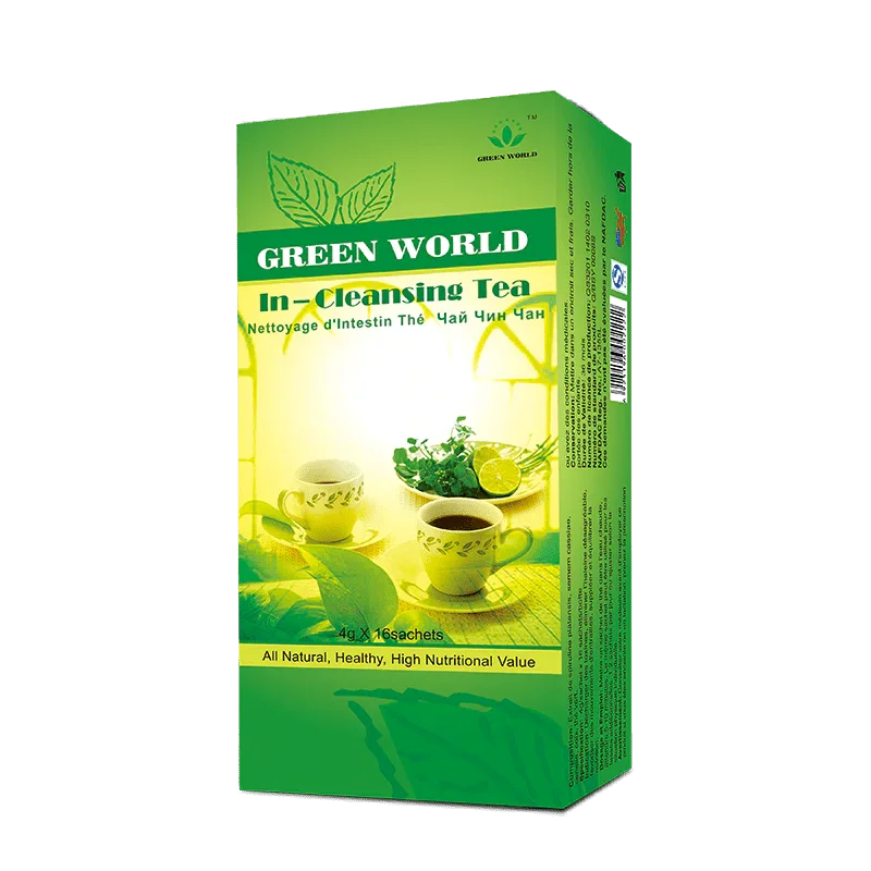 Green World In - Cleansing Tea - Detox & Constipation Relief Herbal Tea (16 Sachets) - Green World Coin