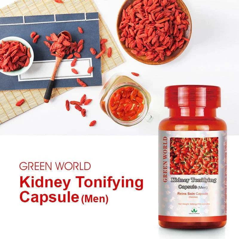 Green World Kidney Tonifying Capsule for Men | 500mg | 100 Capsules | Natural Herbal Support for Detoxification, Libido & Energy | Worldwide Shipping to USA, Canada, UK, France - Green World Coin