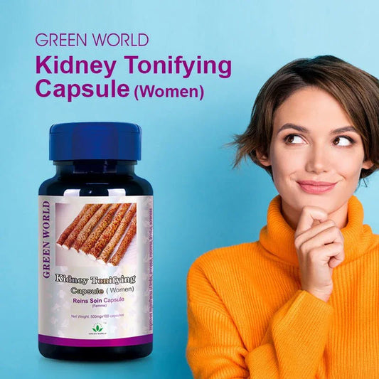 Green World Kidney Tonifying Capsule for Women | 500mg | 100 Capsules | Herbal Support for Kidney Health, Immunity & Female Vitality | Ships to USA, Canada, UK, France & Worldwide - Green World Coin