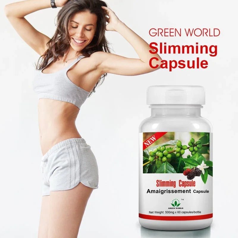 Green World Natural Herbal Slimming Capsules – 500mg Fat Burner & Weight Loss Supplement | 60 Capsules | Worldwide Shipping to USA, Canada, UK, France & More - Green World Coin