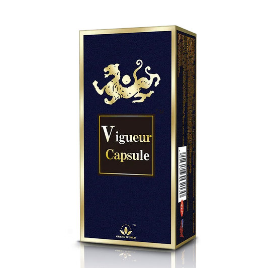 Green World Vigpower Capsules - Natural Herbal Supplement for Male Sexual Health, Sperm Health & Vitality - 300mg x 6 Capsules - Green World Coin