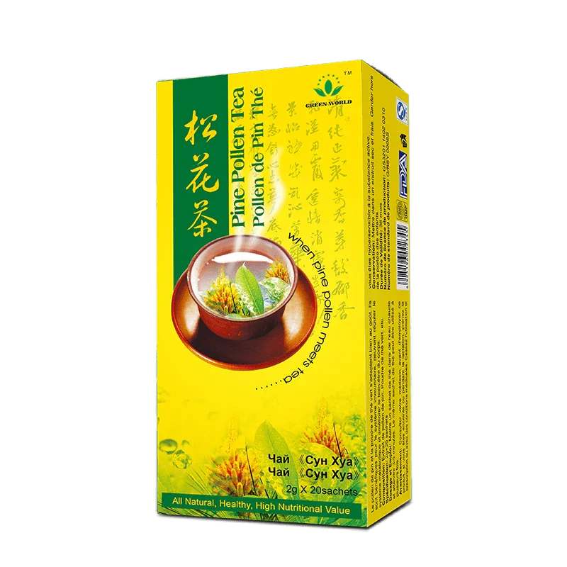 Rejuvenating Pine Pollen Tea - Adjust Digestion, Delay Aging - 2g x 20 Sachets | Green World Herbal - Green World Coin