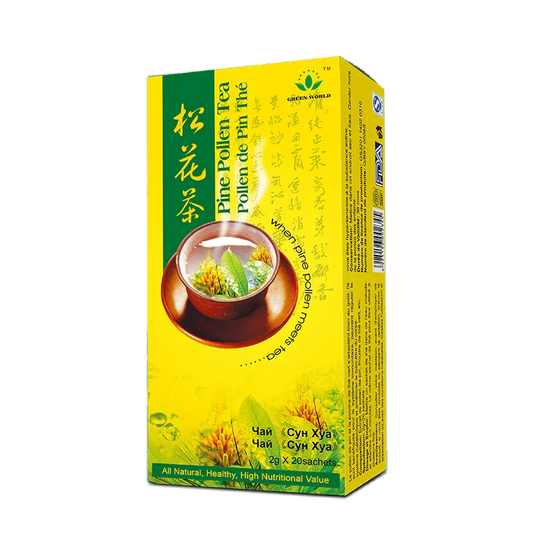 Rejuvenating Pine Pollen Tea - Adjust Digestion, Delay Aging - 2g x 20 Sachets | Green World Herbal - Green World Coin