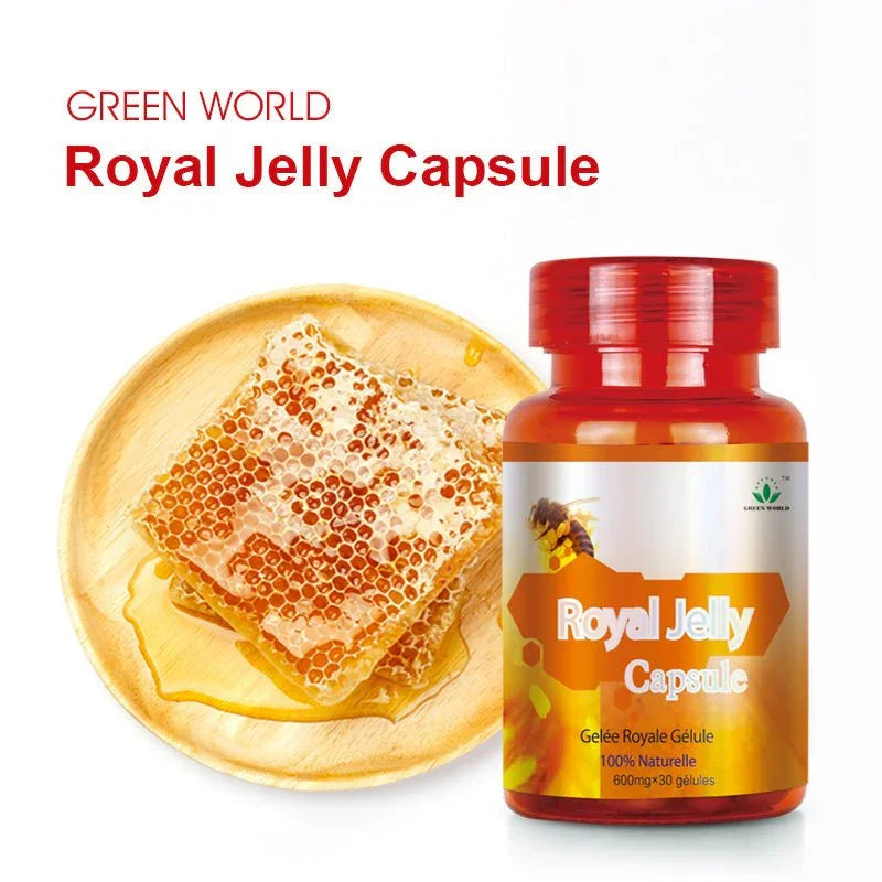 Royal Jelly Capsules 600mg | Queen Bee Formula for Hormonal Balance, Immunity & Anti - Aging | 30 Capsules | Worldwide Shipping - Green World Coin